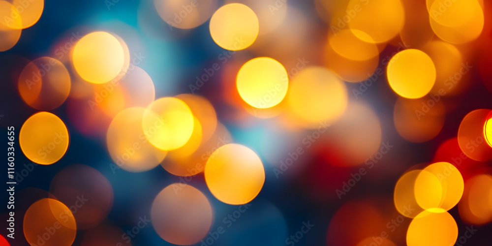 Fototapeta premium Warm and Colorful Bokeh Lights Creating Festive Vibrant Background for Celebration and Joyful Occasions : Generative AI
