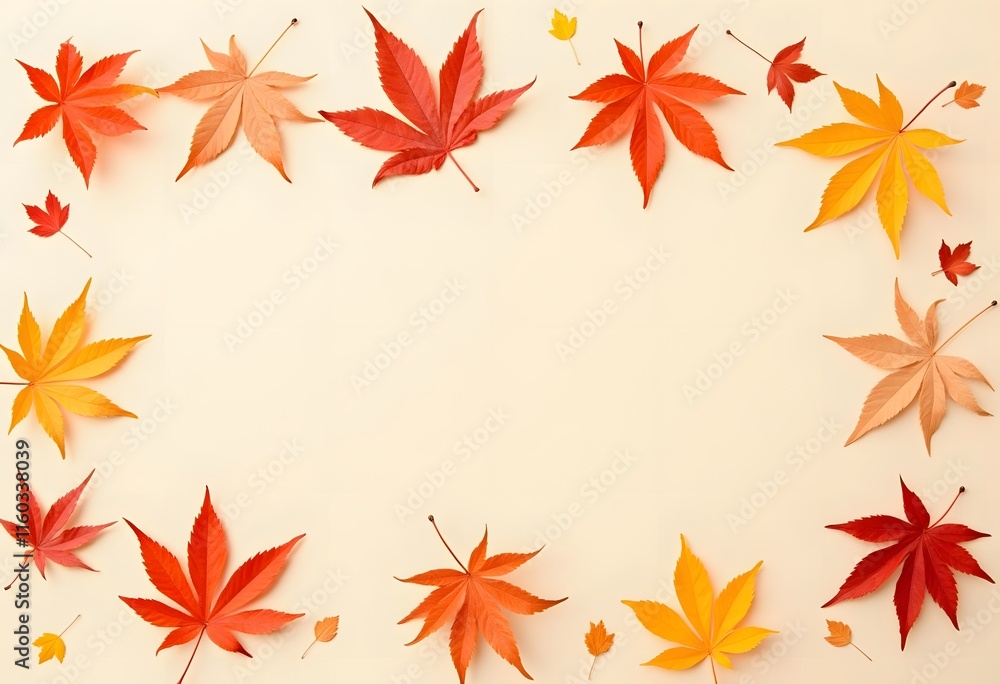 Frame composed of colorful autumn leaves over white
Frame composed of colorful autumn leaves over white