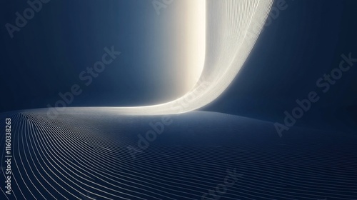 Fototapeta Naklejka Na Ścianę i Meble -  Abstract dark blue curved lines background.