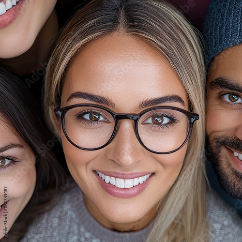Smiling Diverse Friends Close Up