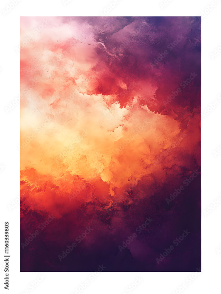 Naklejka premium Vibrant Abstract Watercolor Artwork with Warm Colors and Dramatic Texture : Generative AI