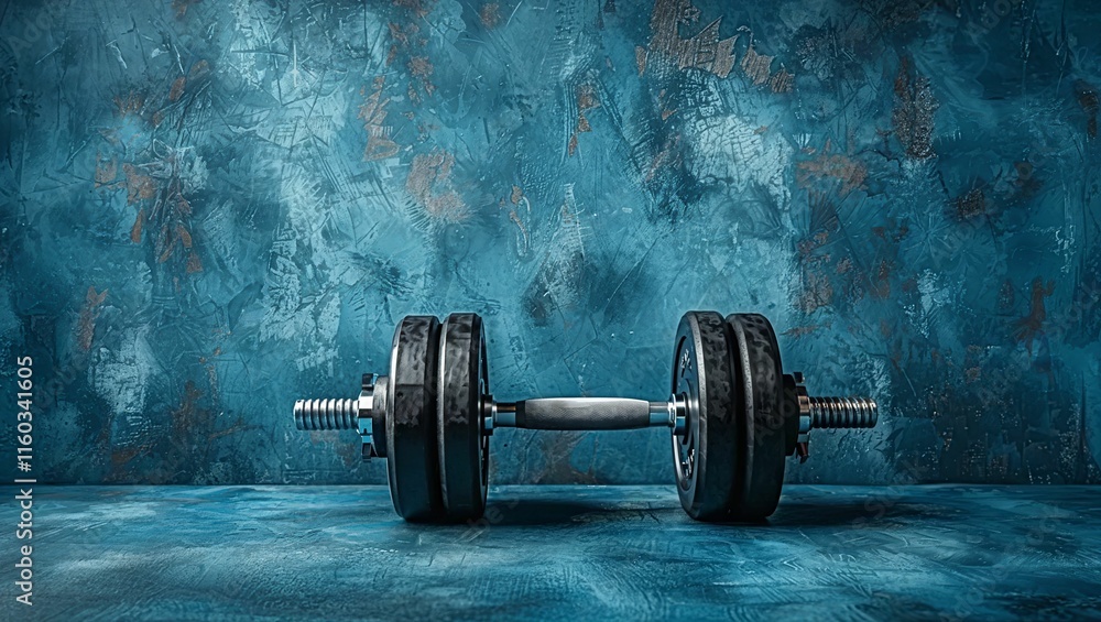 Dumbbell fitness background, abstract sports grunge textured wallpaper with copy space Dumbbell fitness background, abstract sports grunge textured wallpaper with copy space