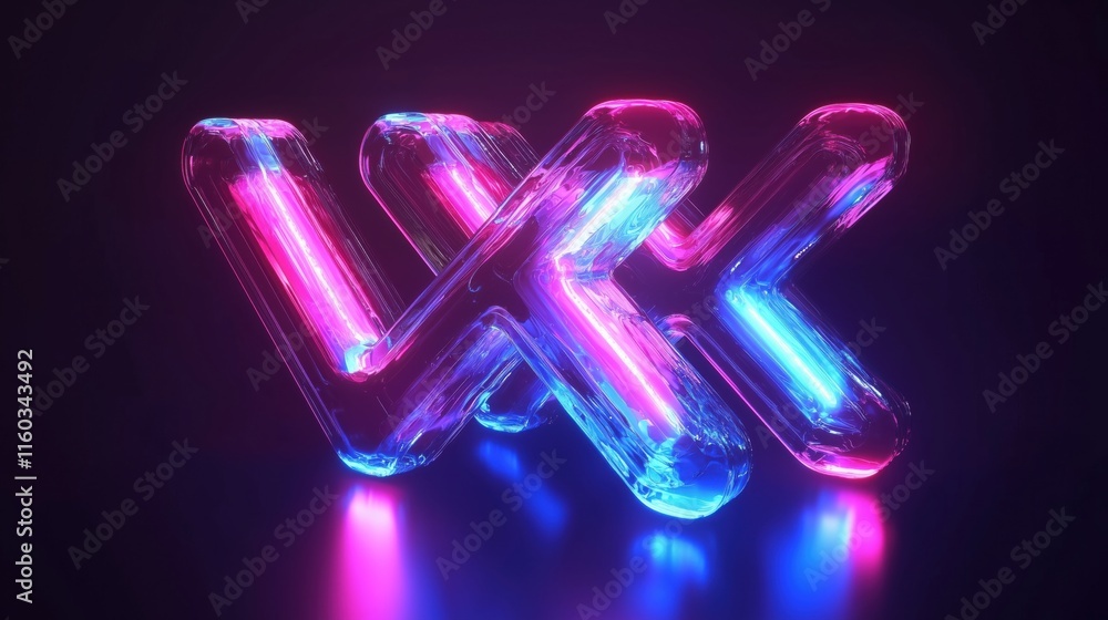 Futuristic glowing letters with soft shadows Futuristic glowing letters with soft shadows