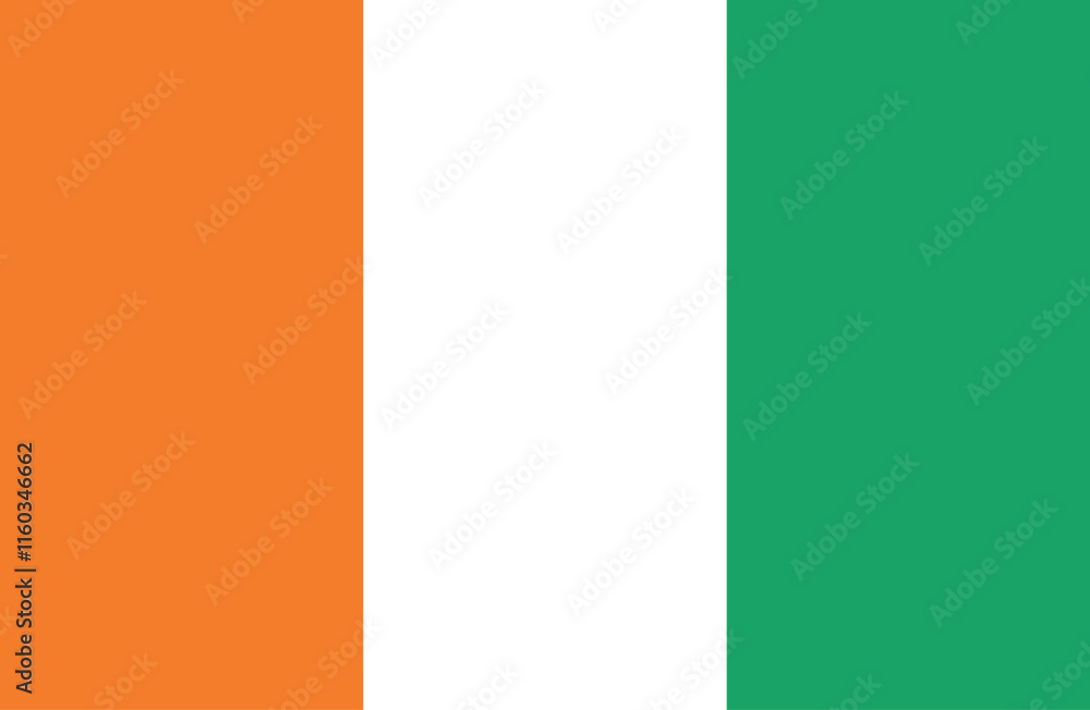 Fototapeta premiumVector Ivory Coast National Flag icon. Flag design of Ivory Coast.
