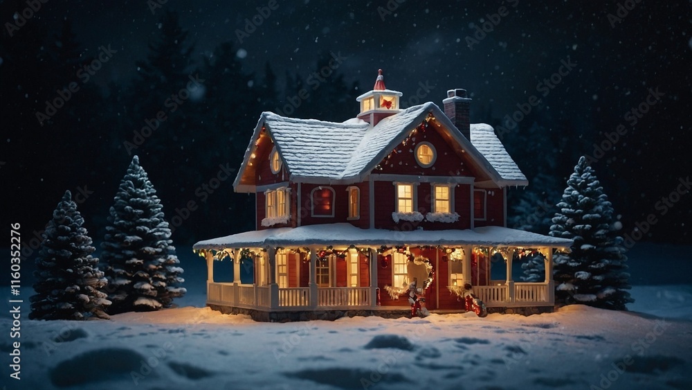 Background of a Christmas house Background of a Christmas house