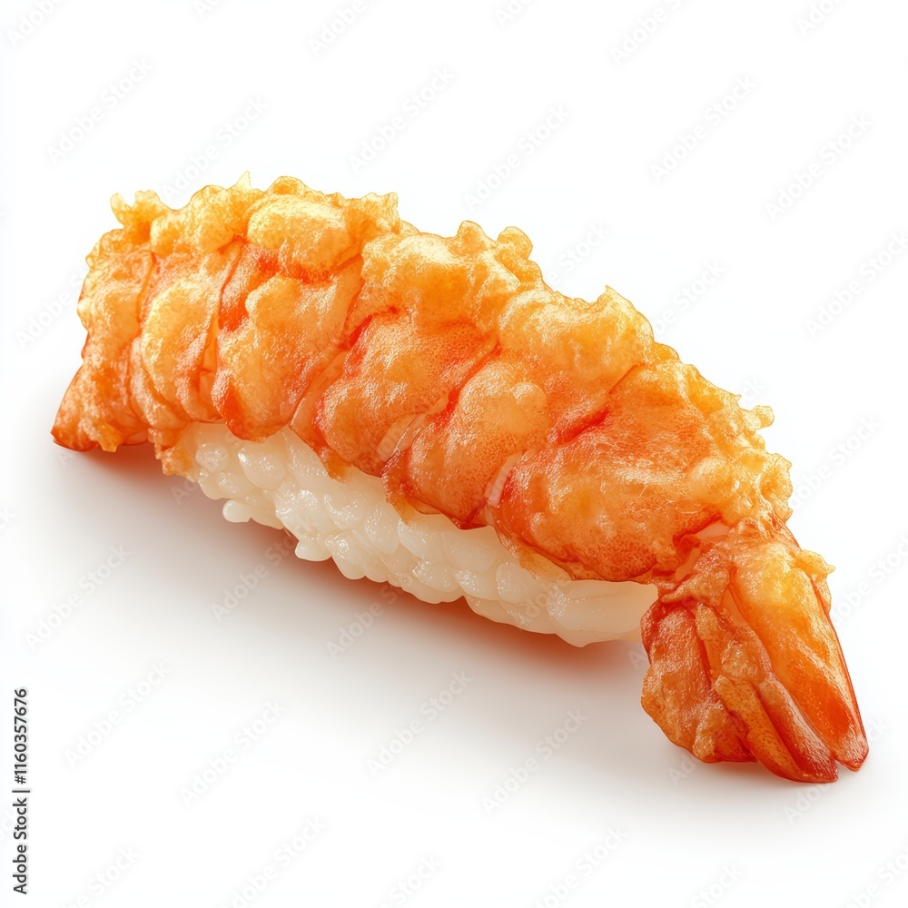Delicious shrimp sushi with rice base. Delicious shrimp sushi with rice base.