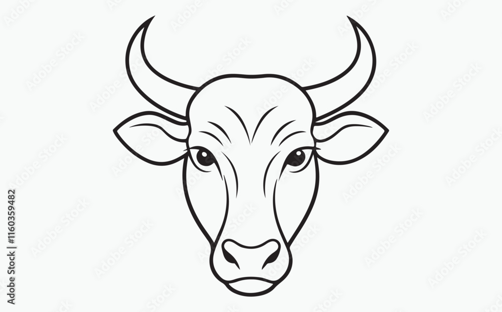 cow line art icon silhouette cow line art icon silhouette