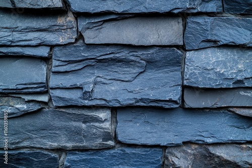 Dark blue slate stone wall texture. (9) photo