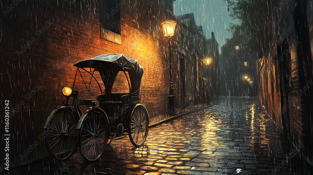 Obraz premium Rainy Street Nostalgia