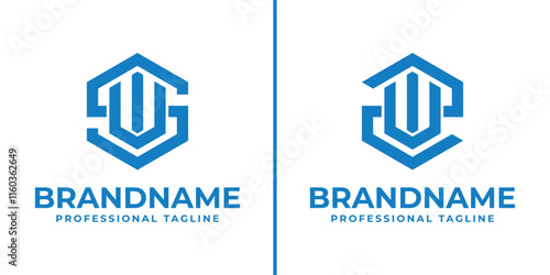 Letters SUI and ZUI Hexagon Logo, for SUI, SIU, UIS, USI, ISU, ISU, ZUI, ZIU, UIZ, UZI, IZU, IUZ initials