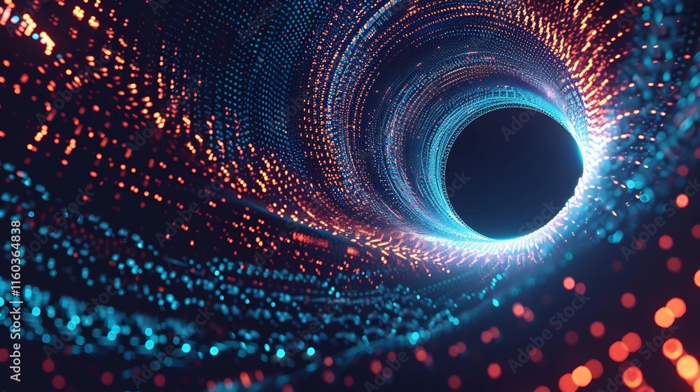 Abstract Digital Vortex: A mesmerizing journey through a swirling tunnel of vibrant light and color. Abstract Digital Vortex: A mesmerizing journey through a swirling tunnel of vibrant light and color.