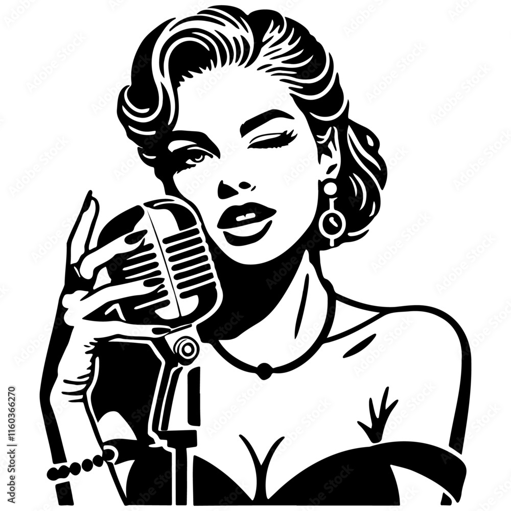 Female Jazz Singer Illustration. Female Jazz Singer Illustration.