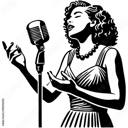 Female Jazz Singer Illustration.