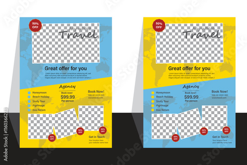 Modern travel flyer preset template 