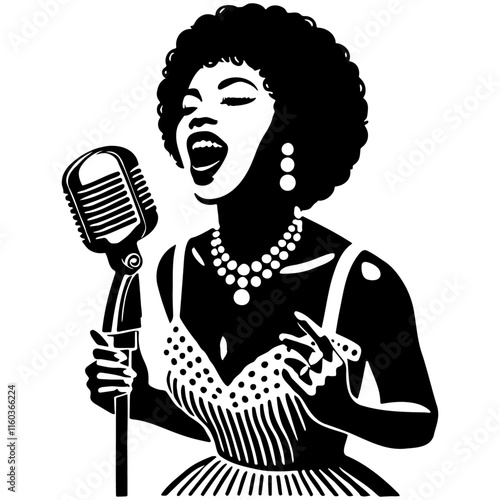 Female Jazz Singer Illustration.