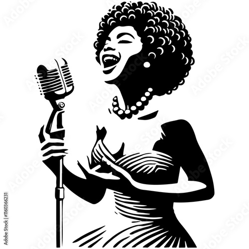 Female Jazz Singer Illustration.