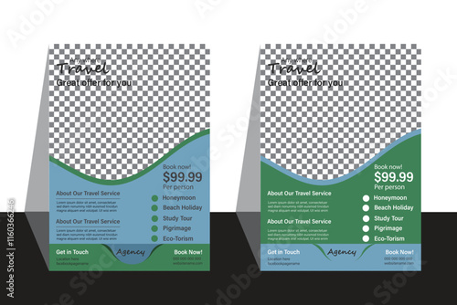 Modern travel flyer preset template 