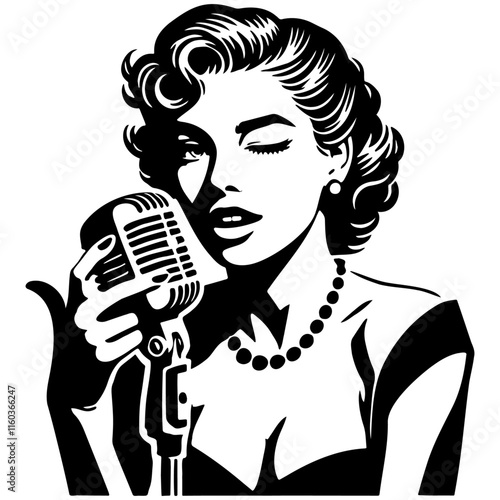 Female Jazz Singer Illustration.