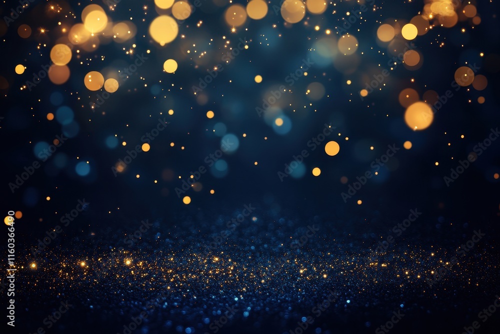 Dark blue and gold glitter bokeh background. (6) Dark blue and gold glitter bokeh background. (6)