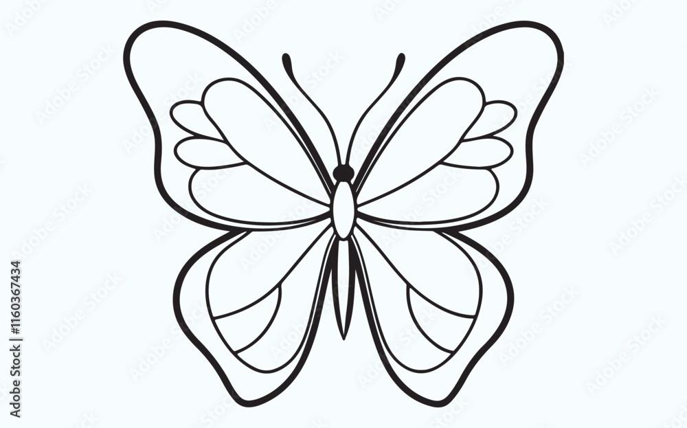 Butterfly line art silhouette Butterfly line art silhouette