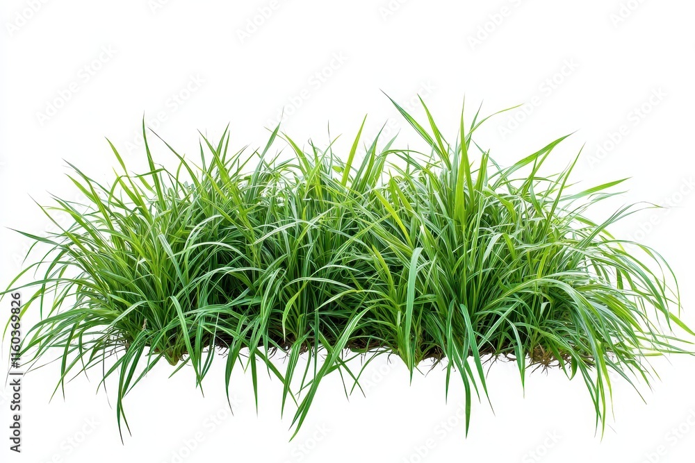 Lush green grass clump isolated on white background. Lush green grass clump isolated on white background.