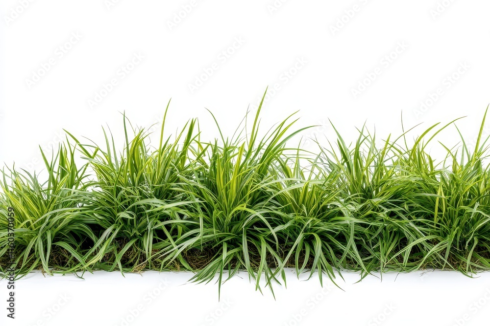 Lush green grass border isolated on white. (5) Lush green grass border isolated on white. (5)