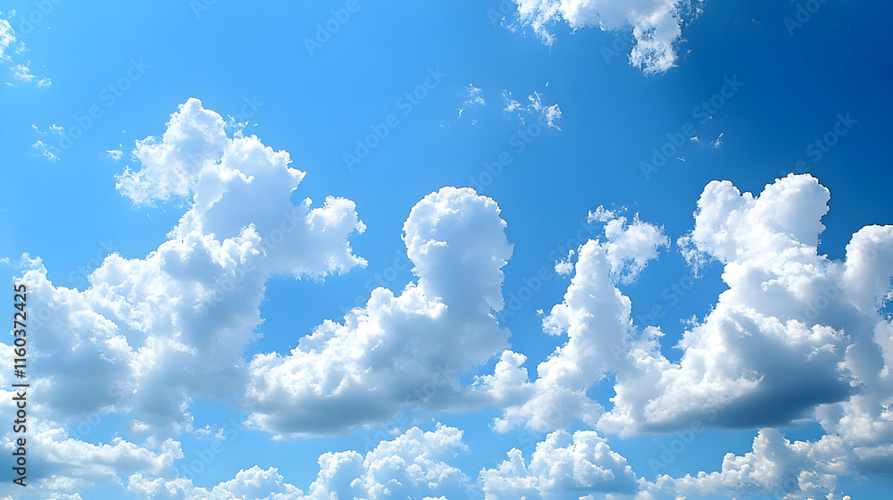 White Clouds Drift Across a Vibrant Blue Sky on a Sunny Day White Clouds Drift Across a Vibrant Blue Sky on a Sunny Day