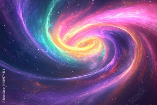 Colorful swirling nebula in space. (2) photo