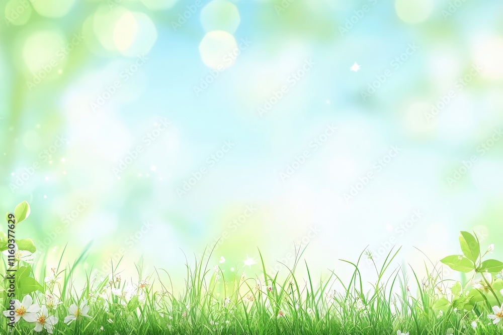 Spring meadow with blooming flowers and bokeh background. (1) Spring meadow with blooming flowers and bokeh background. (1)