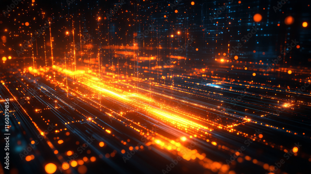 vibrant data network with flowing digital data streams creates dynamic visual vibrant data network with flowing digital data streams creates dynamic visual