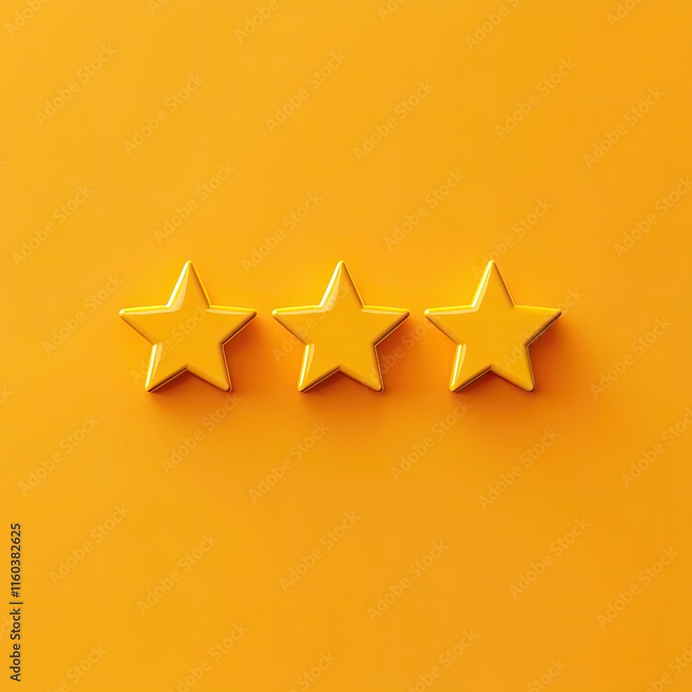 Obraz premium Three Yellow Stars Rating