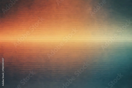 Retro Gradient Background with Vintage Film Grain, Warm Orange to Cool Blue Glow, and Nostalgic Aesthetic photo