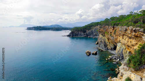 Fototapeta Naklejka Na Ścianę i Meble -  Phaselis Ancient City forest. Northern Necropolis - cemetery with elaborate tomb monuments. Turkey. Asia Minor
