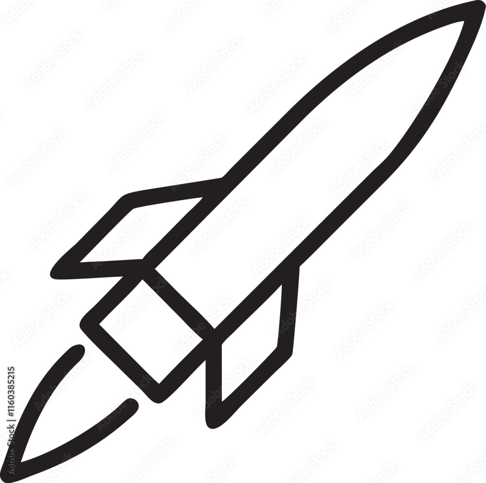 Rocket line art vector illustration pictogran Rocket line art vector illustration pictogran