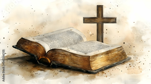 Open Book Lies with Cross: ...
