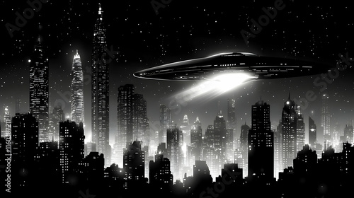 UFO Invades City Skyline at...