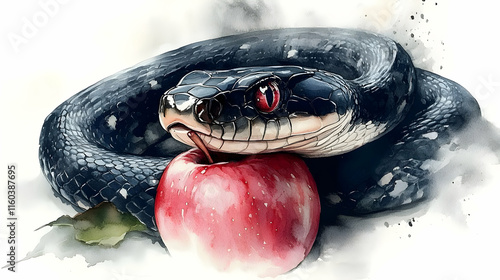 Dark Snake Coils Around a R...