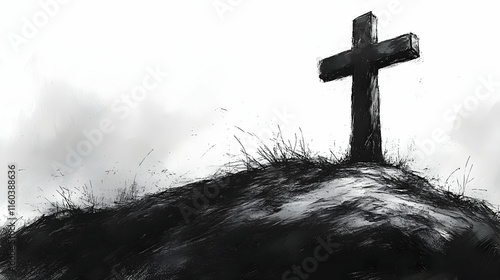 Cross Stands on Hill: Symbo...