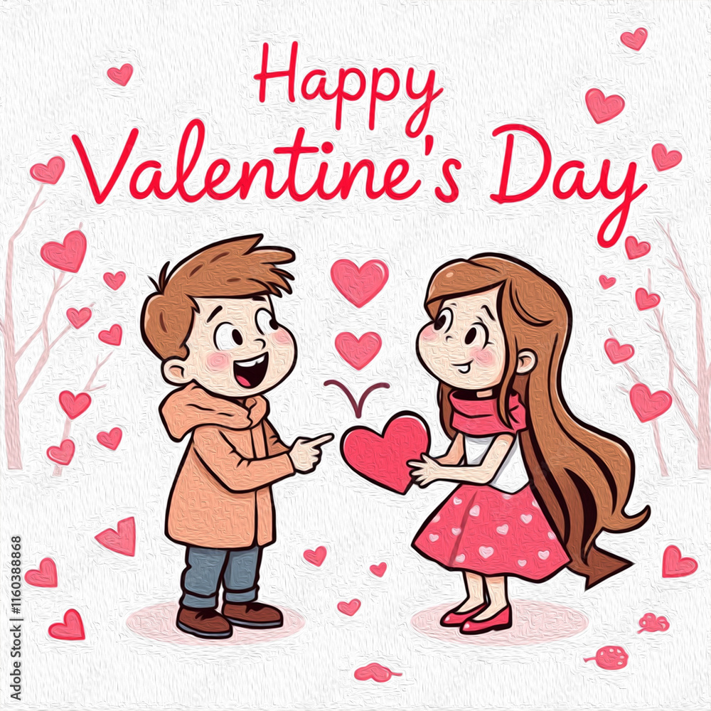 Valentine's Day card design. Illustration with oil paint. Pattern for printing on wall decorations, covers, wallpapers Valentine's Day card design. Illustration with oil paint. Pattern for printing on wall decorations, covers, wallpapers