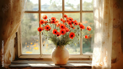 Red Poppies Bloom Brightly ...