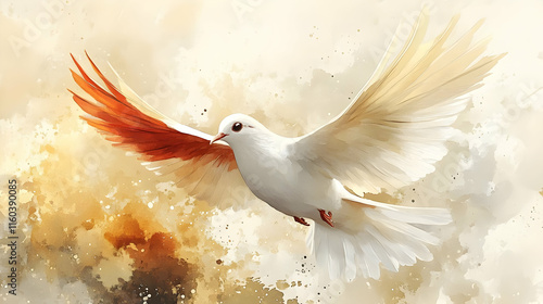 White Dove Soars Gracefully...