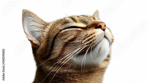 Cat Sniffs Air Curiously, F...