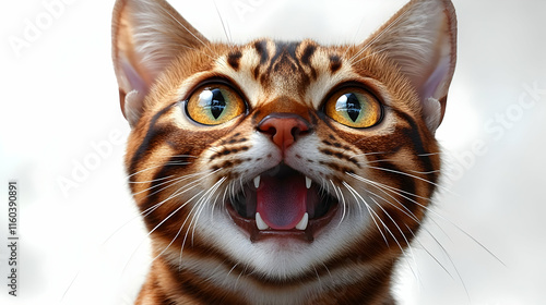 Cat Opens Mouth Wide, Showi...