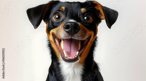 Happy Dog Shows Teeth and T...