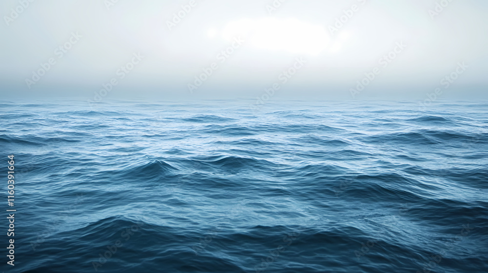 Ocean's Embrace: Serene expanse of deep blue sea under a hazy sky, evoking a sense of calm and mystery. Ocean's Embrace: Serene expanse of deep blue sea under a hazy sky, evoking a sense of calm and mystery.