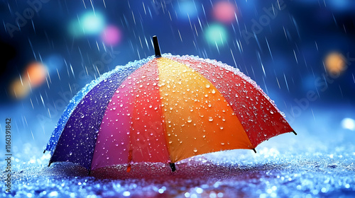 Rainbow Umbrella Deflects R...