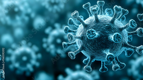 Virus Particles Floating in...