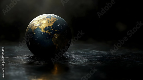 Earth Globe Reflects on Dar...