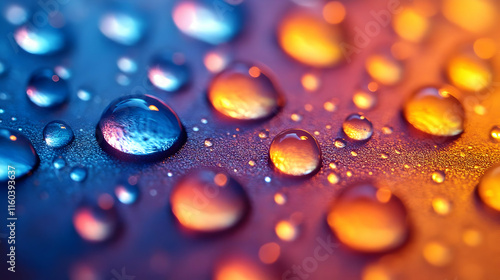 Water Droplets Reflect Light and Color Beautifully