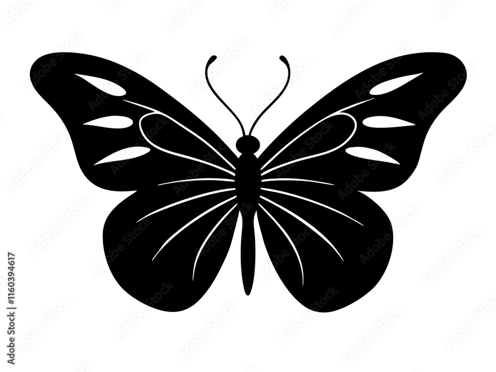 butterfly black silhouette vector, Simple silhouette Design vector icon with white background butterfly black silhouette vector, Simple silhouette Design vector icon with white background